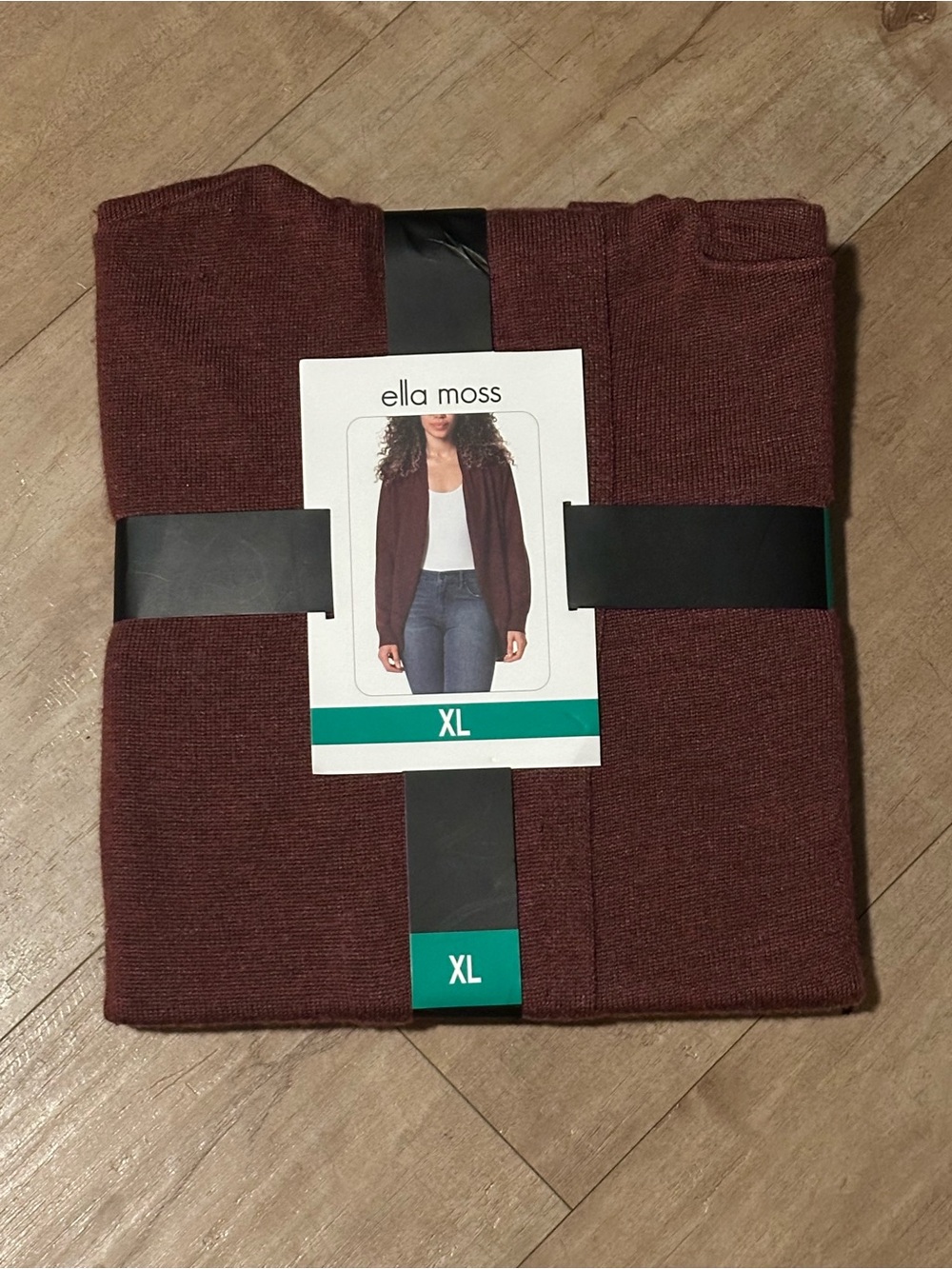 Ella Moss Burgundy Open-Front Cardigan - XL